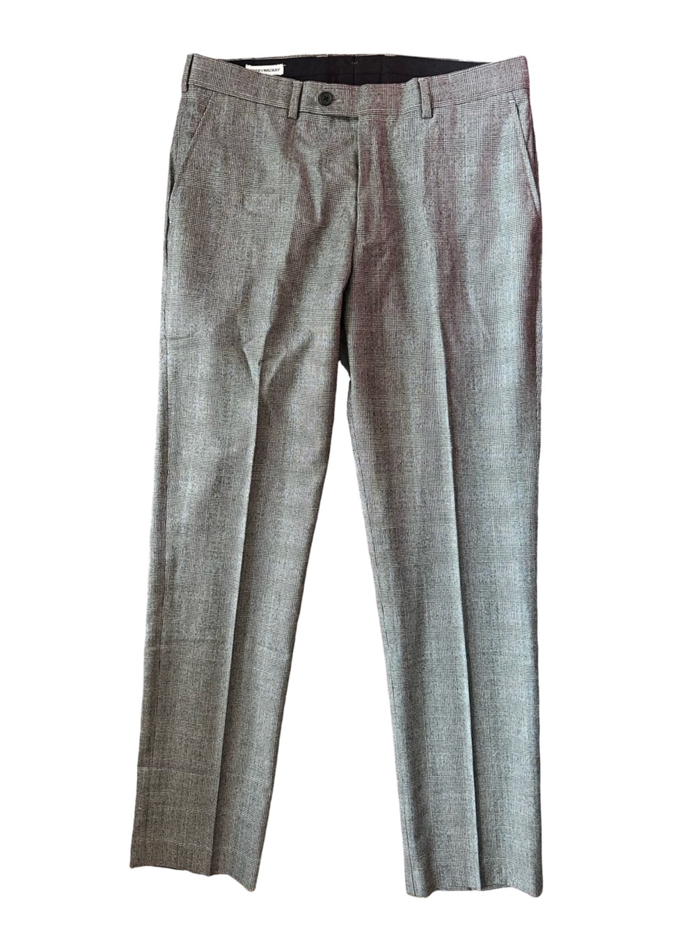 Spier & Mackay Wool Contemporary Slim Trousers Glen Check Plaid Sz 33